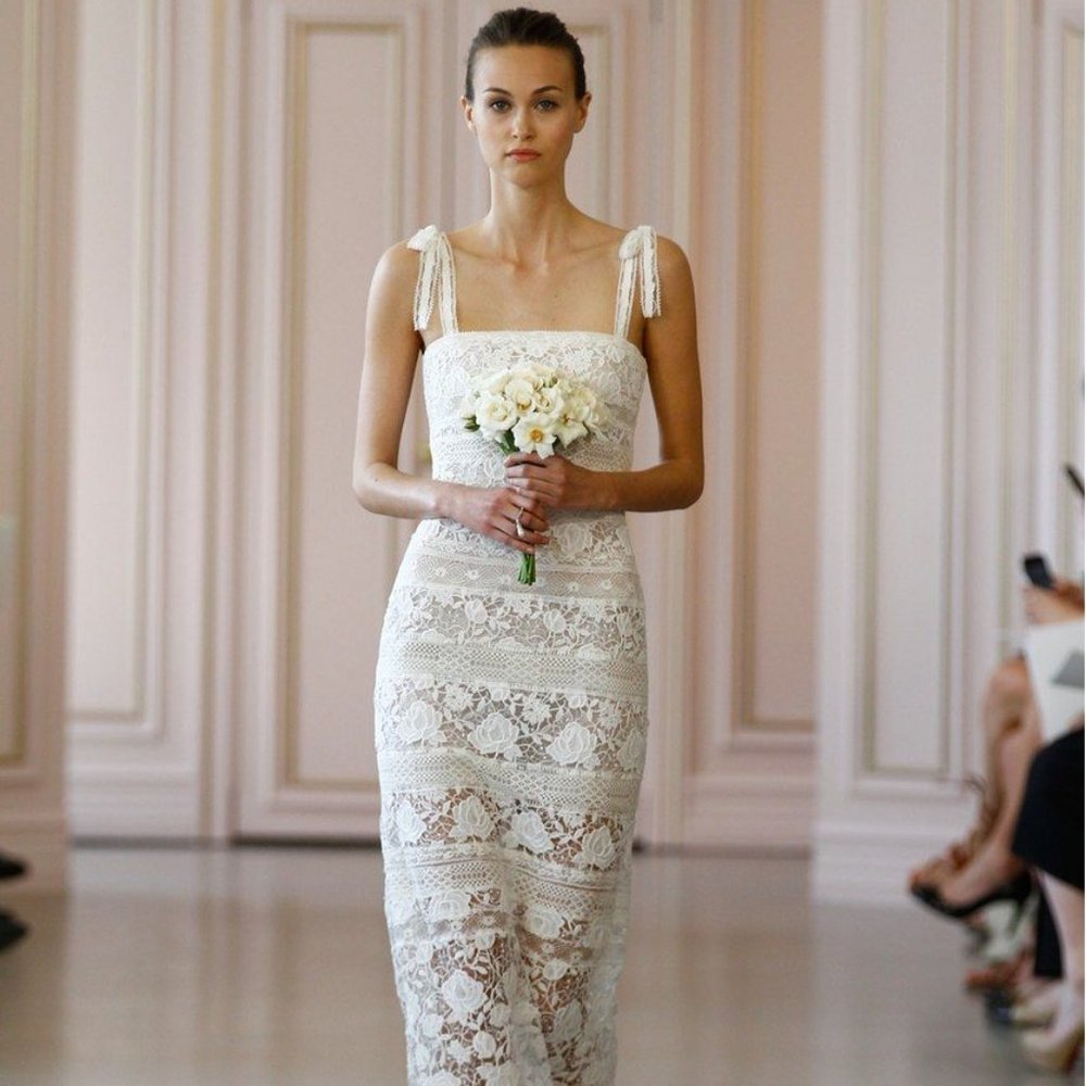 Oscar de la Renta SPRING 2015 ELLIE MACRAME WEDDING GOWN